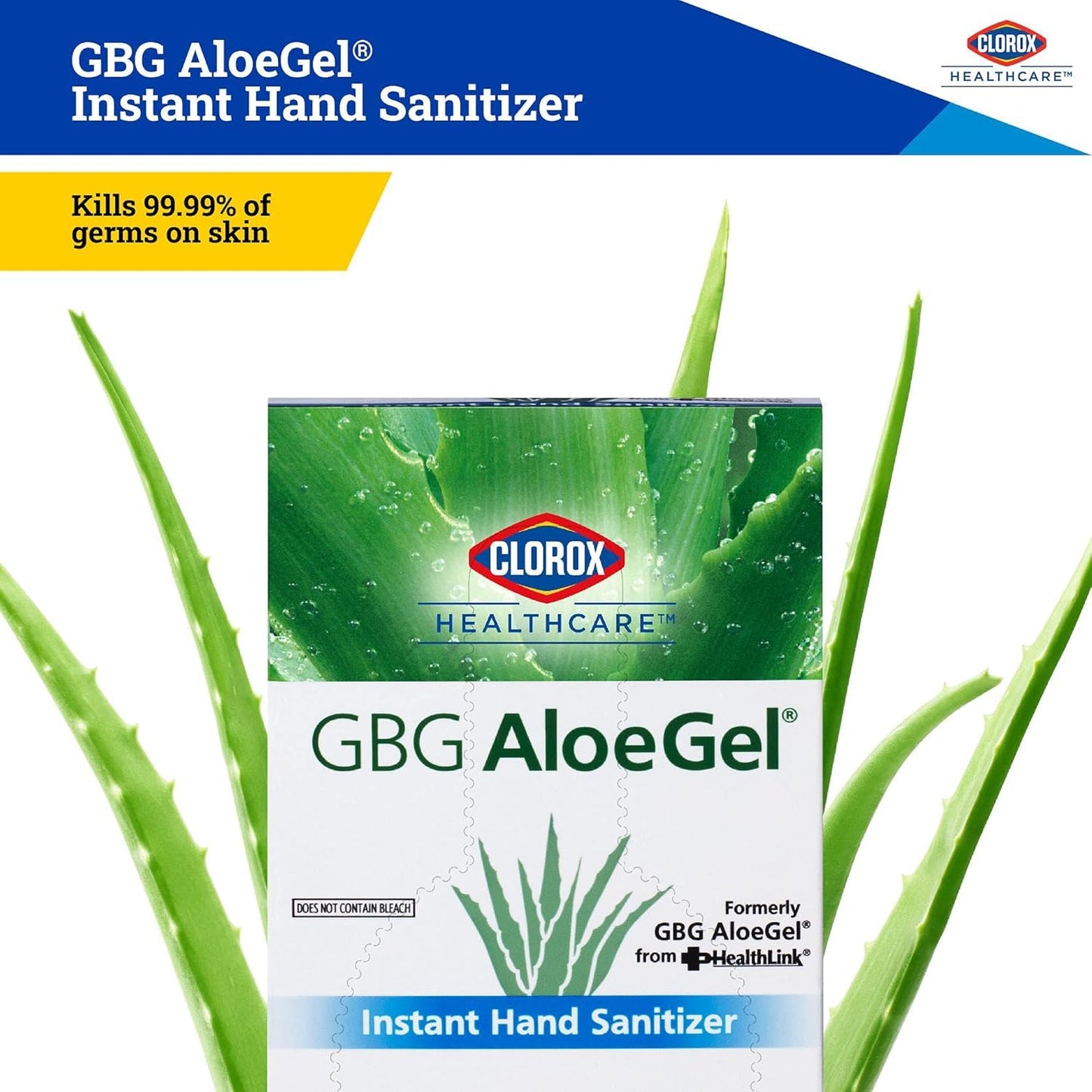 Clorox Healthcare GBG AloeGel Hand Sanitizer Wipes, Bleach-Free Sanitizing Wipes for Hands with 71% Ethyl Alcohol and Aloe - FDA Registered, Resealable Travel Pouch, 20 Count