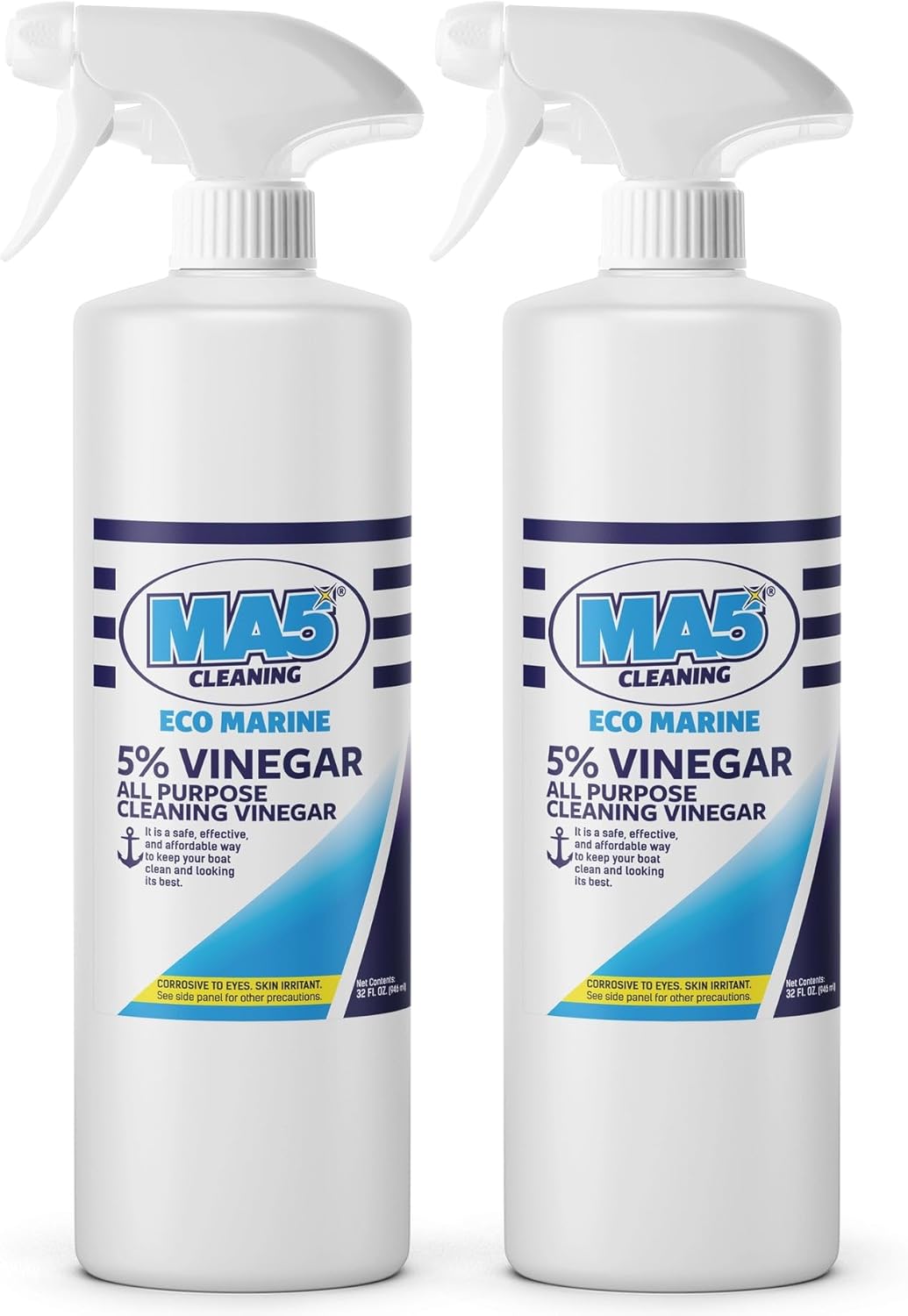 MA5x EcoMarine 5% Vinegar All Purpose Boat Cleaning Vinegar | Biodegradable Safe Boat Cleaner | Multi-Surface Marine Cleaner