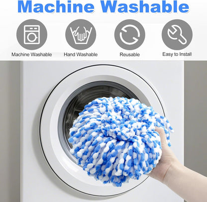 Mop Heads Replacement for Ocedar, Mop Replace Head for Ocedar EasyWring 1 Tank, Microfiber Spin Mop Refills, Include 5 Spin Mop Replacement Head Deep Cleaning Machine Washable with 2 Scrubber Mop Head