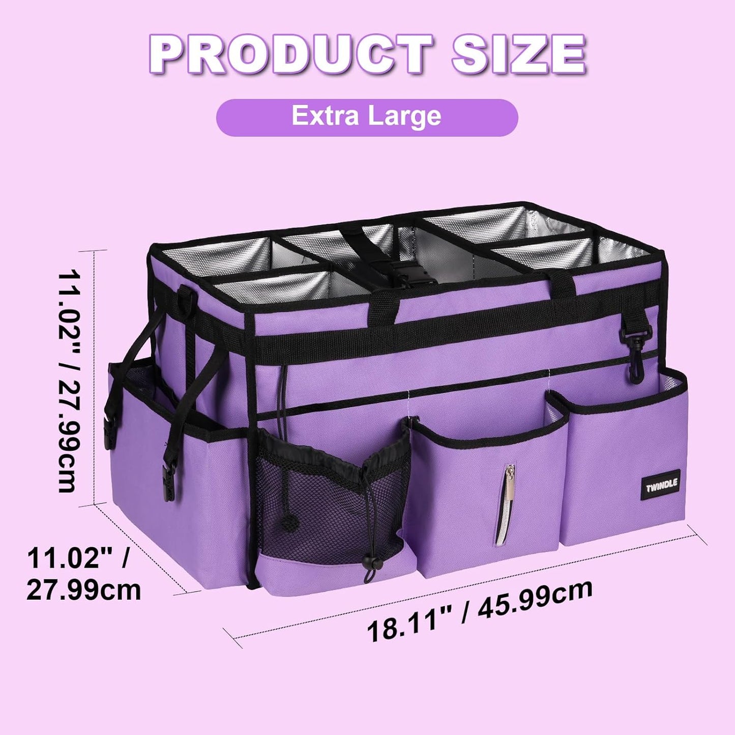Extra-Large Wearable Cleaning Caddy With Detachable Divider,Cleaning Caddy For Cleaning Supplies Large Cleaning Supply Caddy With Adjustable Shoulder Strap & Waist Belt For Cleaners