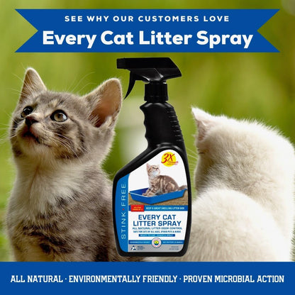 Every Cat Litter Spray Odor Eliminator - Urine Enzyme Cleaner & Deodorizer Cuts Litter Box Changes in Half! 24 oz Cat & Pet Odor Deodorizer