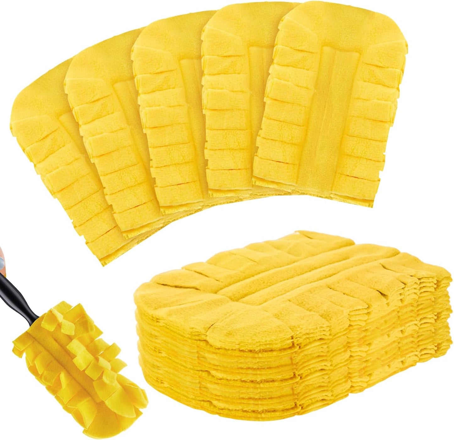 Zubebe 12 Pcs Duster Refill Reusable Fleece Duster Refills Feather Flat Dusters Multi Surface Washable Cleaning Pads Tools for Home, Blinds, Car, Pet, Furniture, Fans (Dark Color)