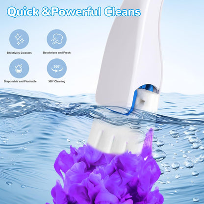 Effacera 36 Refills Disposable Toilet Bowl Paper Bulk Toilet Fresh Flushable Refills for Bathroom Brush Accessories Supplies Starter Kit (Ocean Scent)