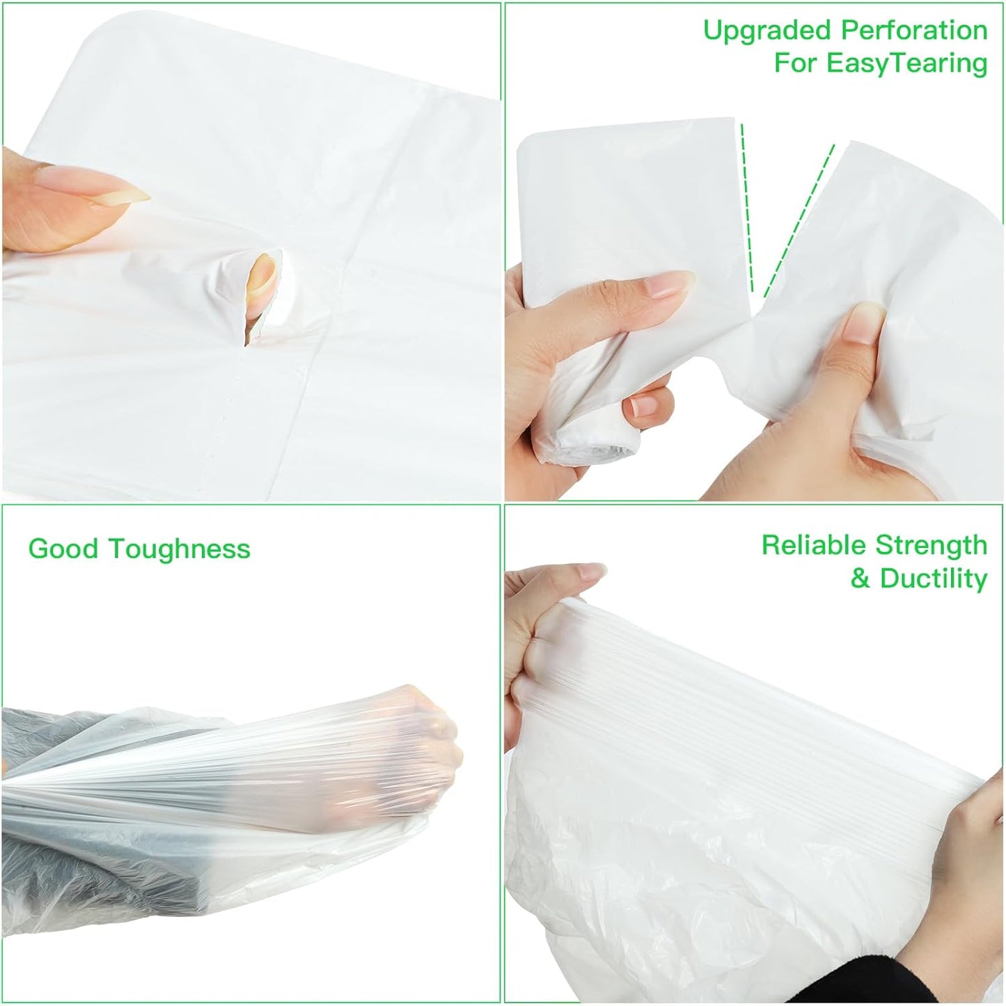 Small Trash Bags, Inwaysin Small Garbage Bags 4-6 Gallon Biodegradable Can Liners Thicken, Size Expanded, White 200 Counts