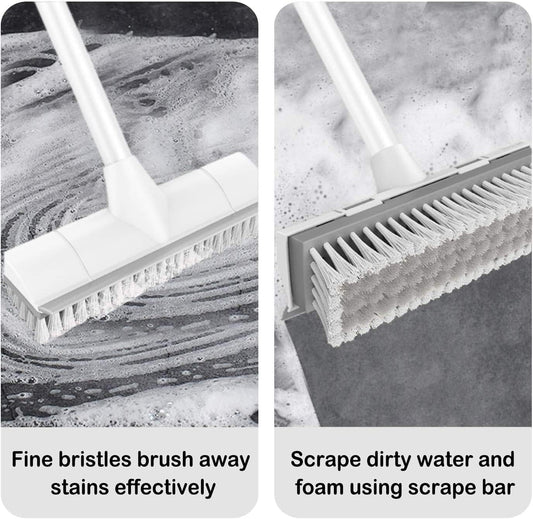BOOMJOY Grout Brush with Long Handle, 57" Grout Cleaner for Tile Floors, Double-Sided with V-Shape Stiff Bristles for Bathroom, Patio, Kitchen, Wall, Corners and Deck