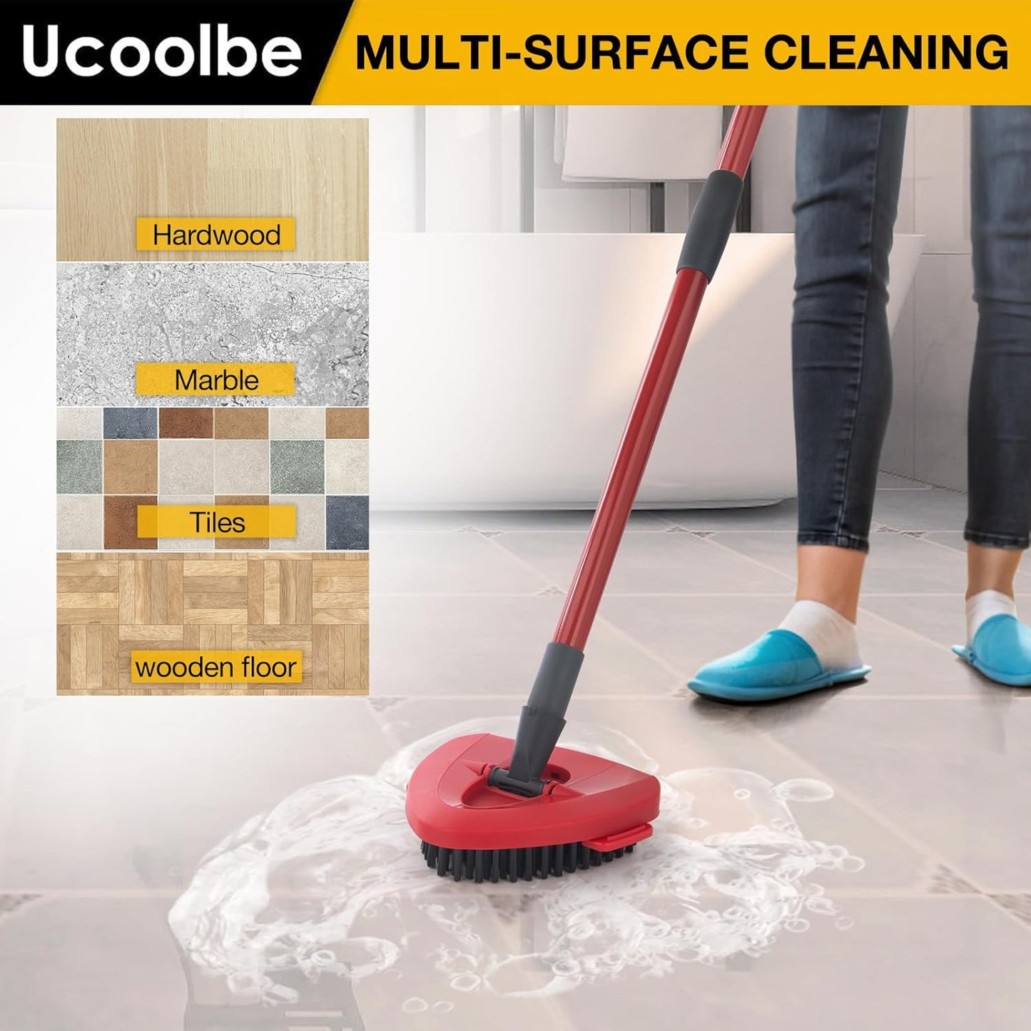 Spin Mop Scrub Brush for O-Cedar EasyWring 1 Tank System, Scrubber Brush Replacement Head with Stiff Bristle, Great for Bathroom, Kitchen, Pool, Glass and Tile Walls, No Include Mop Handle and Base