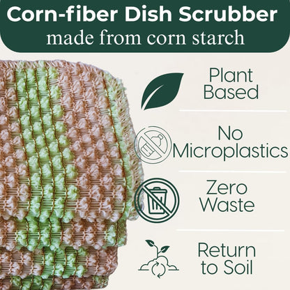 mibboom's Dish Scrubbers – Non-Scratch, Reusable Kitchen Sponges for All-Purpose Cleaning, Made in Korea, 4 Pack (7.6 x 7.4 in)