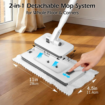 MASTERTOP Microfiber Mop - Flat Floor Mops Wet Dry Dust Mop with 4 Washable Pads & 52.4'' Stainless Steel Handle for Hardwood Laminate Tile Floor Cleaning