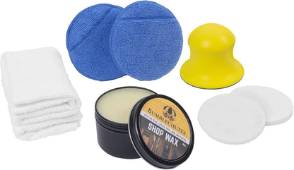 Bumblechutes All-Purpose Shop Wax - All Natural Metal and Wood Wax Finish Paste for Woodworkers, Beeswax Carnauba Wood Protector for Epoxy, Plastic, Metal, Leather, Furniture & Workshop Tools - 8 oz