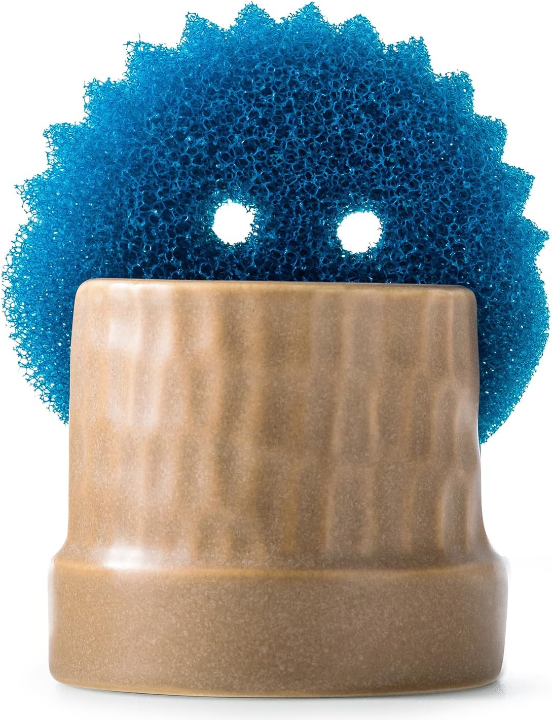 Zoeeker Sponge Holder for Kitchen Sink, Ceramic Dish Sponge Dish Rack Scrubby Caddy Kitchen Organizer Cute Sink Caddy Organizer, Farmhouse Decor, Speckled Glaze