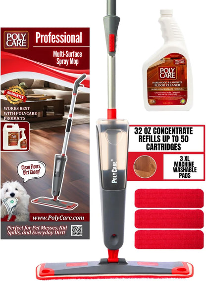 Hardwood Floor Cleaner Super Concentrate - 128 Fl Oz - Fresh- Dilute Concentrate with Water for Spray Mops and Spray Bottles - Residue-Free Floor Cleaning Solution