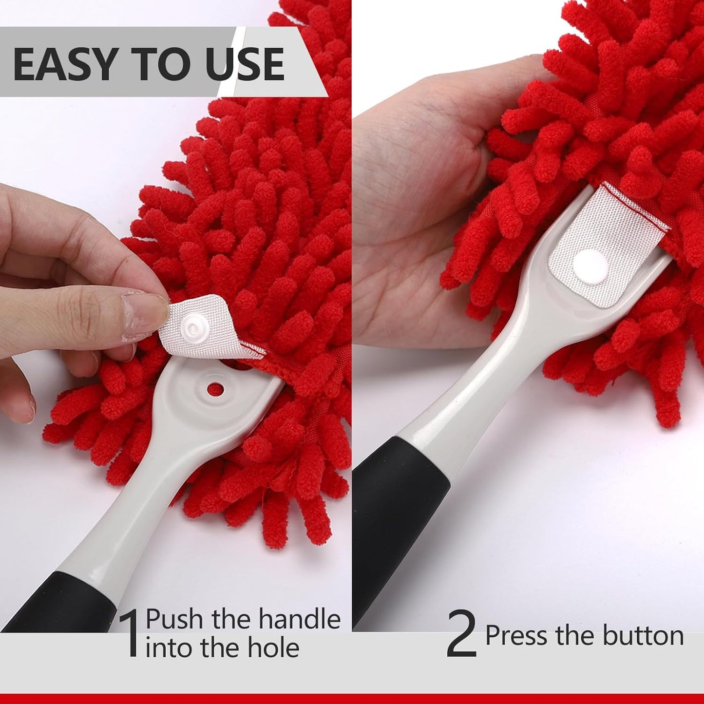Reusable Microfiber Duster Refills Compatible with OXO & for MR.SIGA Duster- Washable Dusters Refill for OXO Good Grips Extendable Duster for Cleaning, 4 Pack (Handle is Not Included)
