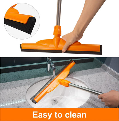 ITTAR Heavy-Duty Floor Squeegee, 62" Adjustable Handle, EVA Foam Blade, Ideal for Concrete, Garage, Patio & More