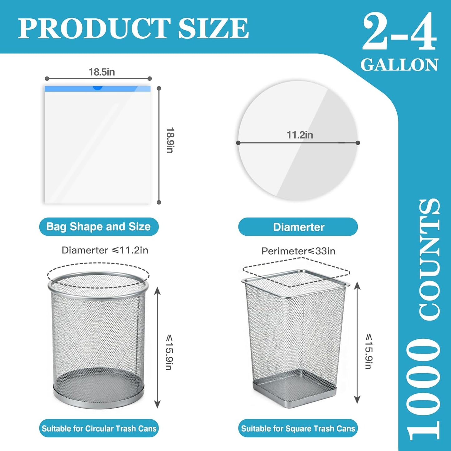 Charmount Small Trash Bags 4 Gallon, 200 Count Drawstring Mini Garbage Bags, Plastic Trash Can Liners for Bathroom Accessories, Bedroom, Dorm Room Essentials, Office