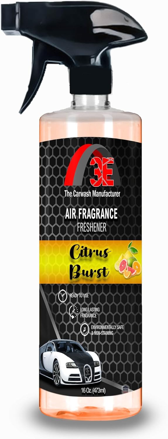 3E Car Air Freshener Premium Baby Powder Scent 16 fl oz – Professional Automotive Air Freshener & Odor Eliminator, Long-Lasting Interior Fragrance for Cars, Trucks, SUVs, RV, Home & Office