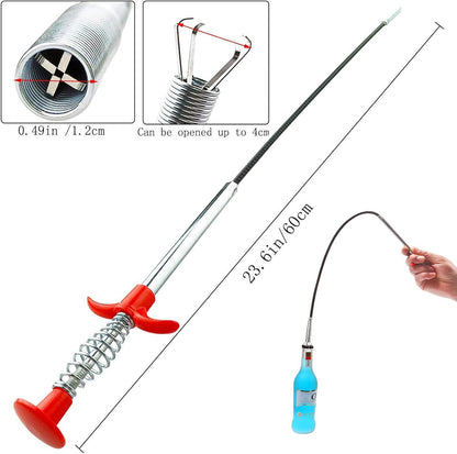 Drain Clog Remover Snake Tool for Hair and Debris, Unclog Toilet, Sink, Shower, Bathtub, Sewer