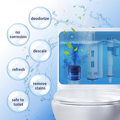 Toilet Bowl Cleaner, Automatic Long Lasting Continuous Toilet Bowl Cleaners, Bathroom Cleaner Prevent Stain Build Up Deep Clean,3 Bottles Septic Safe Toilet Bowl Tablets in Bottle Light Lemon Scent