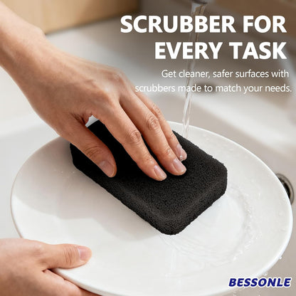 8 Pack Silicone Scrubbing Sponges, Heavy-Duty, Non-Scratch Kitchen Sponges - Reusable, Odor-Free, Perfect as Cleaning for Dishes, Non-Stick, Countertops (Grey)