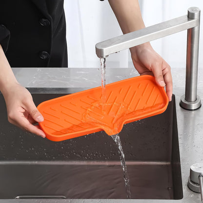 MicoYang Silicone Bathroom Soap Dishes with Drain Spout-Bathroom and Kitchen Sink Organizer,Sponge Holder,Dish Soap Tray,Perfect for Dispenser,Scrubber,Bottle,Cup on Sink or Counter-Black 4.9"×3.2"