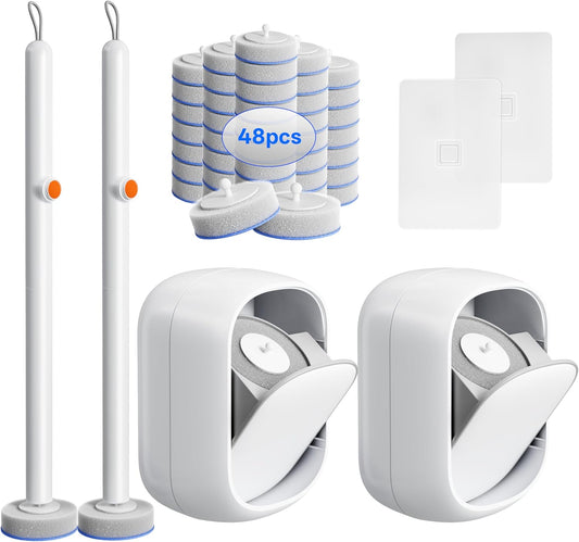 Disposable Toilet Cleaning System - Toilet Wand Kit with 18 High-Performance Refills, Wall Mounted Brush and Holder for Deep Cleaning Bathroom (Brush + 18 Refills)