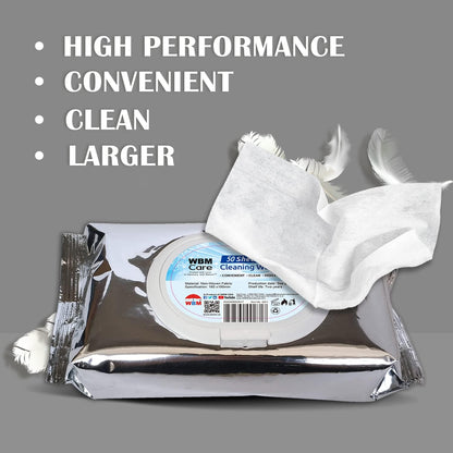 WBM Care Cleaning Wipes, Thick & Strong for Easy Cleaning, Flip Top Dispenser, Unscented and Convenient, For all Types of Surfaces, Wet Wipes, 50 Sheets (Pack of 3) (8251A-3PCS)