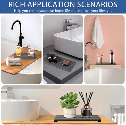 3PCS Water Absorbing Stone Tray, Fast Drying Stone Sink Tray, Stones Soap Trays, Water Absorbent Diatomite Trays, Diatomite Coasters for Kitchen Sink Bathroom Counter, Hand Soap Dish & Holders
