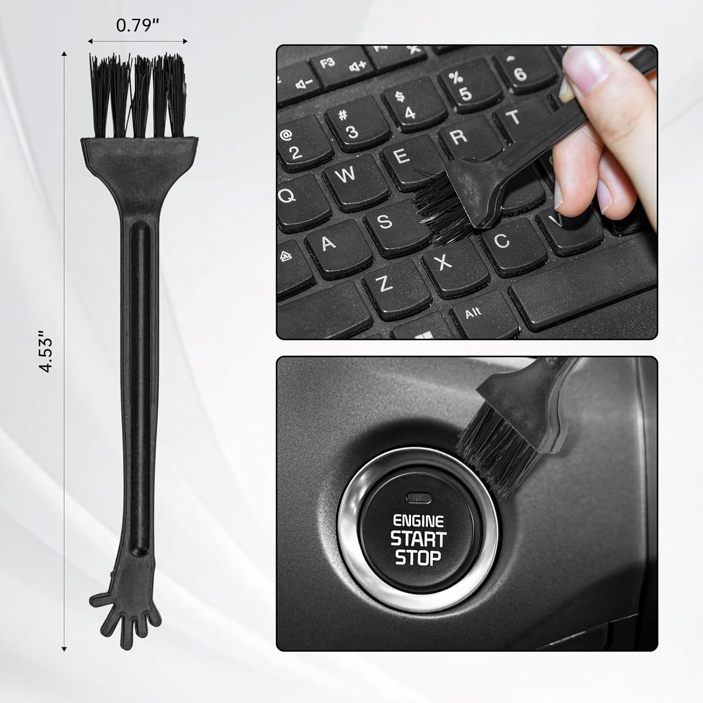 THINKWORK Car Interior Cleaning Kit, Car Duster Interior Detail Brush, Including 6Pcs Car Detailing Brush Set, Complete Auto Accessories for Women Men Gift