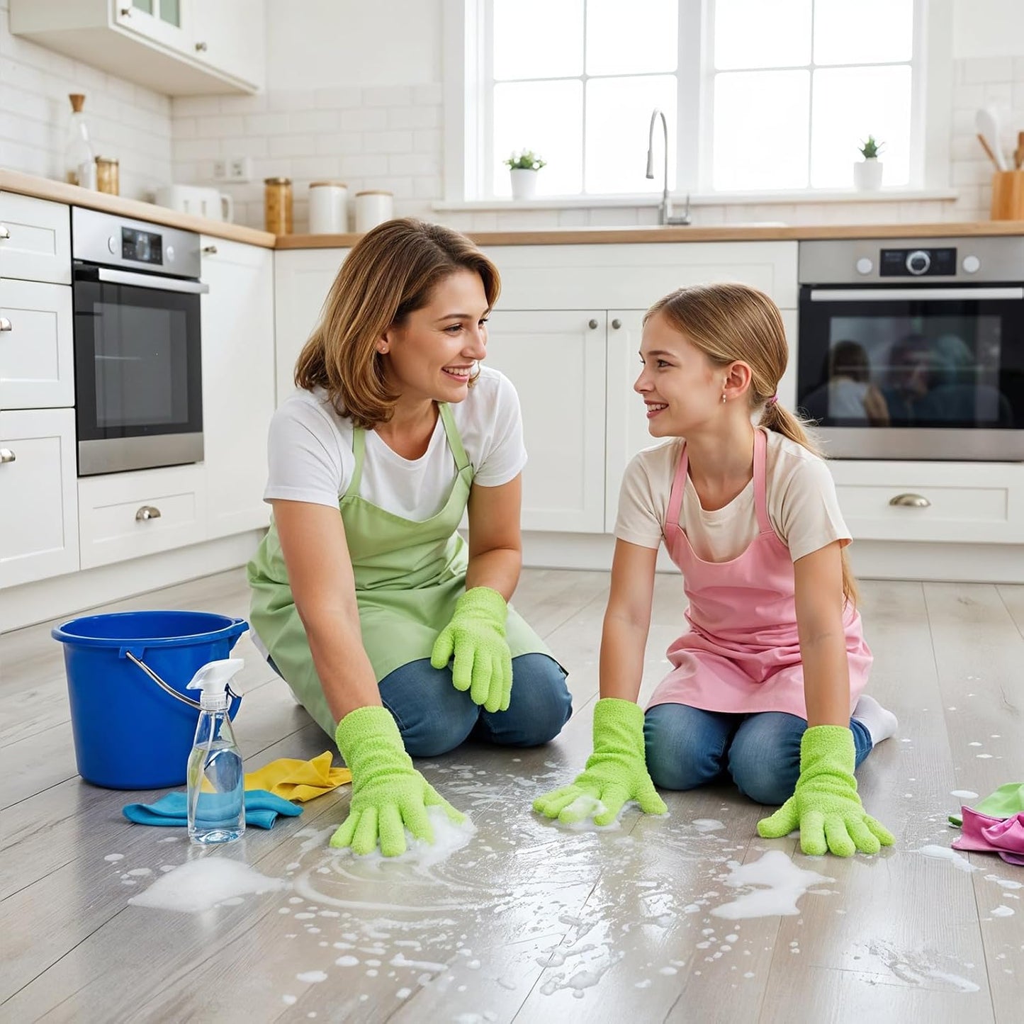 Abeillo Microfiber Gloves for Plants Dusting Cleaning, Reusable Washable Cleaning Gloves Mittens House Cars Blinds Dusting