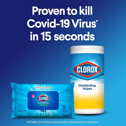 Clorox Disinfecting Wipes Value Pack, 3x 75ct Crisp Lemon and Fresh Scent Canister and 3x 75ct Easy Pull Moisture Seal Pack