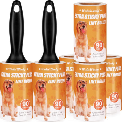 WulaWindy Lint Roller for Pet Hair, Extra Sticky Lint Rollers Pet Hair Remover for Clothes, Work Great on Pet Hair Value Pack (4 Pack)