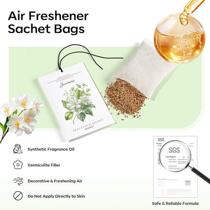 MYARO 12 Pack Fresh Linen Scented Sachets for Drawer, Closet & Car Air Freshener Bags | Odor Eliminator & Fabric Refresher | Crisp, Clean Home Fragrance Gift Set
