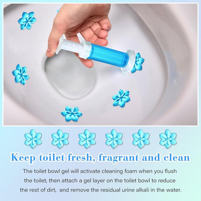 6 Pcs Toilet Gels 84 Count 1 Kind Flower Stamp Bowl Gel Scent Toilet Stain Removal Cleaner Air Freshener Flower Stamps Pack for Bathtubs Bathroom