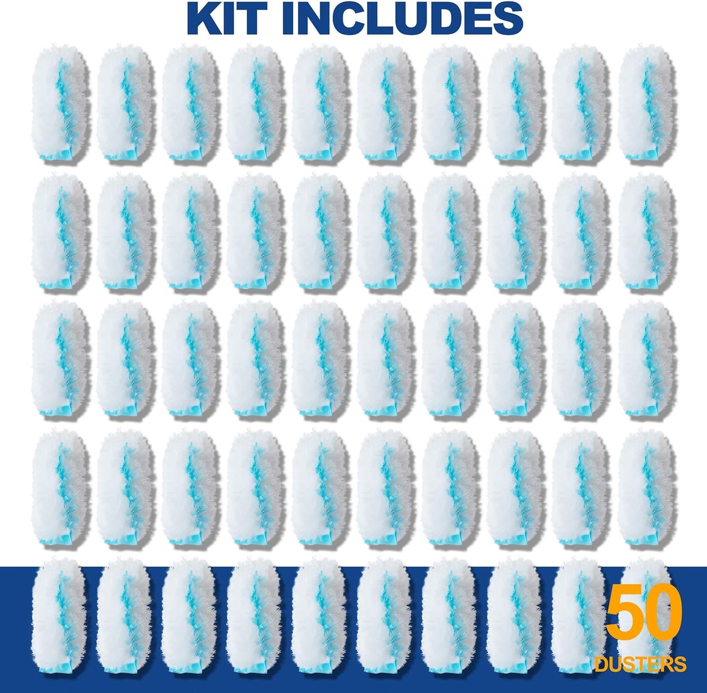 35 Duster Refills for Swiffer, Duster Refills Kit with & 2 Handle for Cleaning Home & Car, Heavy Duty Multi Surface for Office, Blinds, Ceiling Fans, Furniture
