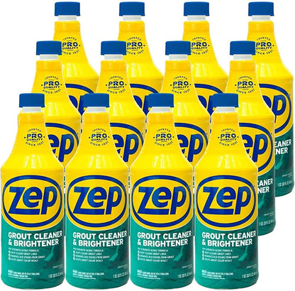 Zep Industrial Grout Cleaner and Brightener - 32 oz (Pack of 4) ZU104632 - Deep Cleaning Pro Formula