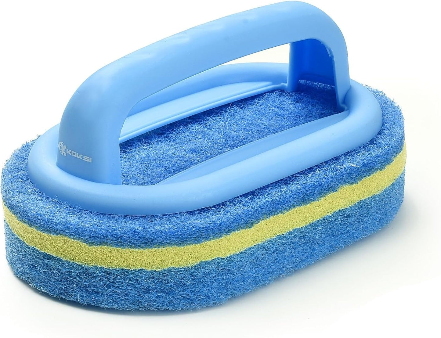 KOKSI Cleaning Brush for Bathroom Kitchen Bathtub Toilet Cleaner All Purpose Shower Sponge Scrubbing Brush with Ergonomic Handle