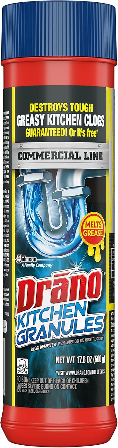 Drano Kitchen Granules Clog Remover, 8.8 oz (Pack of 3)