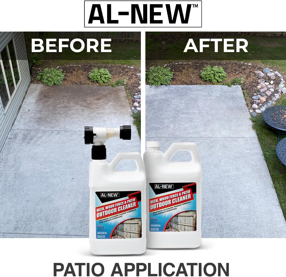 AL-NEW Outdoor Cleaner | 64oz Hose End Sprayer (Pack of 2) (Deck, Wood Fence, & Patio Outdoor Cleaner)