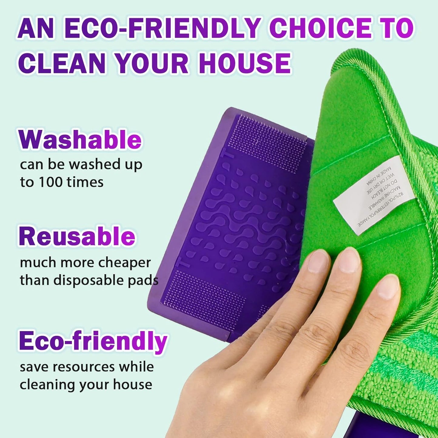 Orighty Microfiber Mop Pads Compatible with Swiffer Wet Jet, Reusable Swiffer Wet Jet Pads Refills, 12 Pack Machine Washable Replacement Pad for Multi Surface Wet & Dry Cleaning
