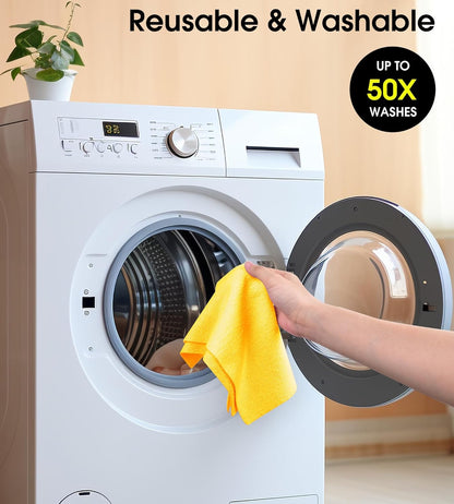 KitchLife Microfiber Cleaning Cloth Roll - Tear-Away Reusable Microfiber Paper Towels, Lint-Free, Washable, 20 Sheets for Kitchen, Car, Dishes, and Sensitive Surfaces (Pink)