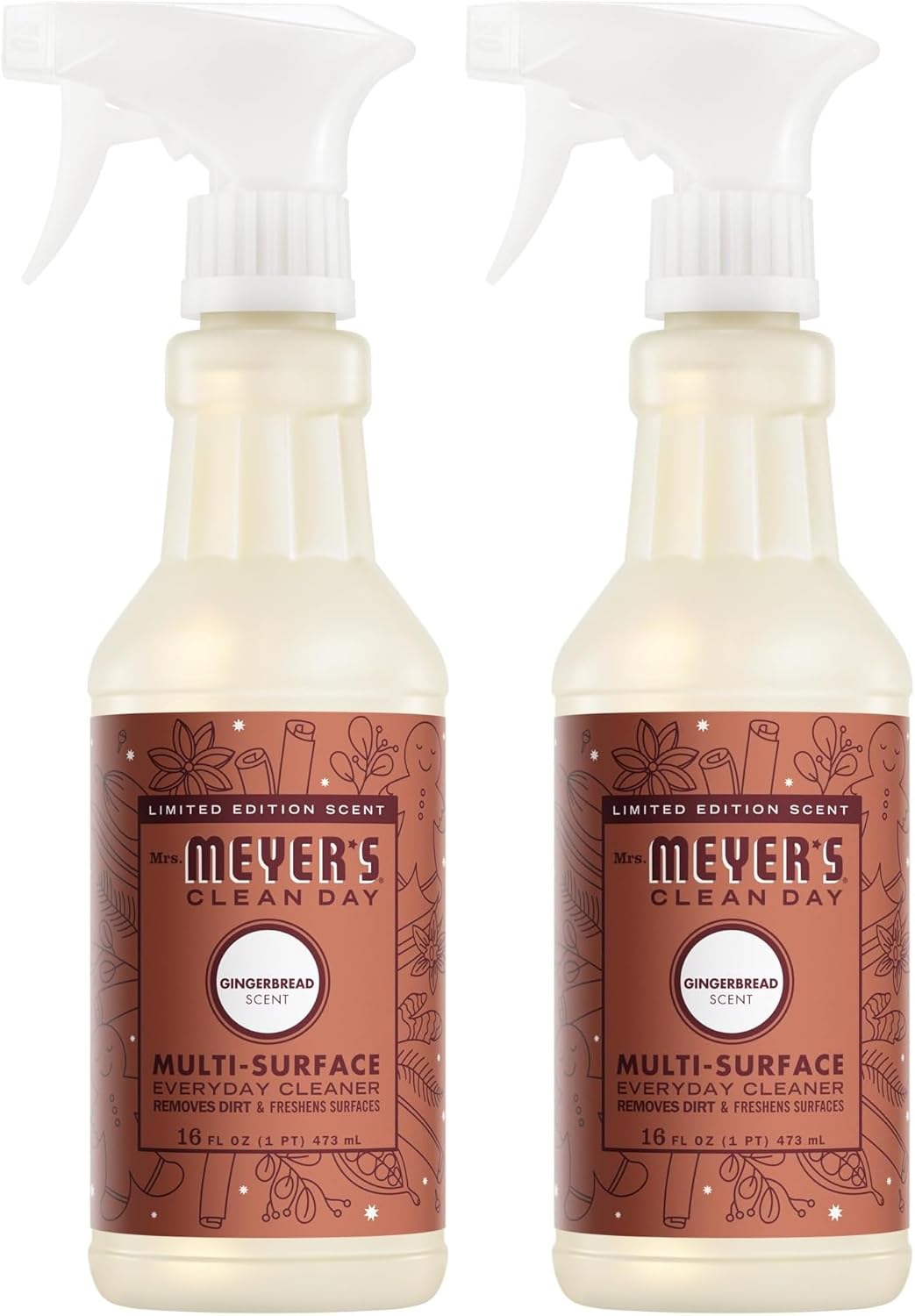 MRS. MEYER'S CLEAN DAY Multi-Surface Everyday Cleaner, Gingerbread Scent, 16 Fl Oz Bottle