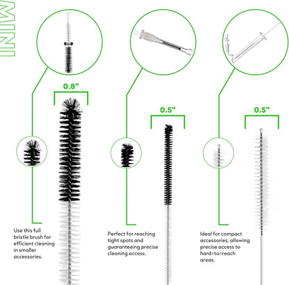 Pipe Perfect Original Cleaning Brush Set – Multi-Size Detail Brushes for Glass, Bottle, Tube & Narrow Openings | Deep Cleaning Kit for Hard-to-Reach Areas | Durable Reusable (Original Pack)