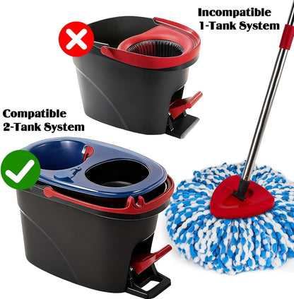 Spin Mop Replacement Set for O-Ceda RinseClean 2-Tank System, 16 Microfiber Spin Mops Refills,1 Scrubber Head,1 Triangle Spin Base,and(31-63in) Adjustable Handle Set Combo