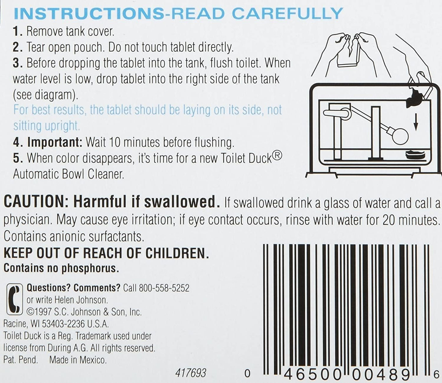 Toilet Duck Automatic Blue Single - 1.7 oz - 3 pk