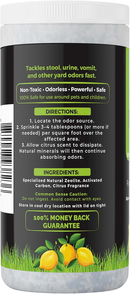 Nature's Pure Edge Yard Odor Eliminator. Perfect for Artificial Grass, Patio, Kennel, and Lawn. Instantly Removes Stool and Urine Odor. Long Lasting. Kid and Pet Safe.