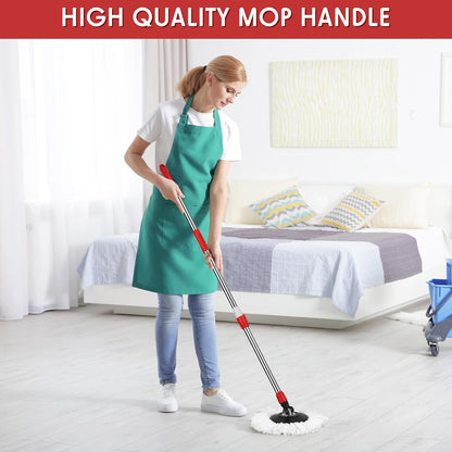 Spin Mop Replacement Handle 360 Degree Spin Mop Pole Handle Replacement Rotating Telescopic Stick for Head Replace Spinning Household Cleaning Accessories for Home(Cute Blue)