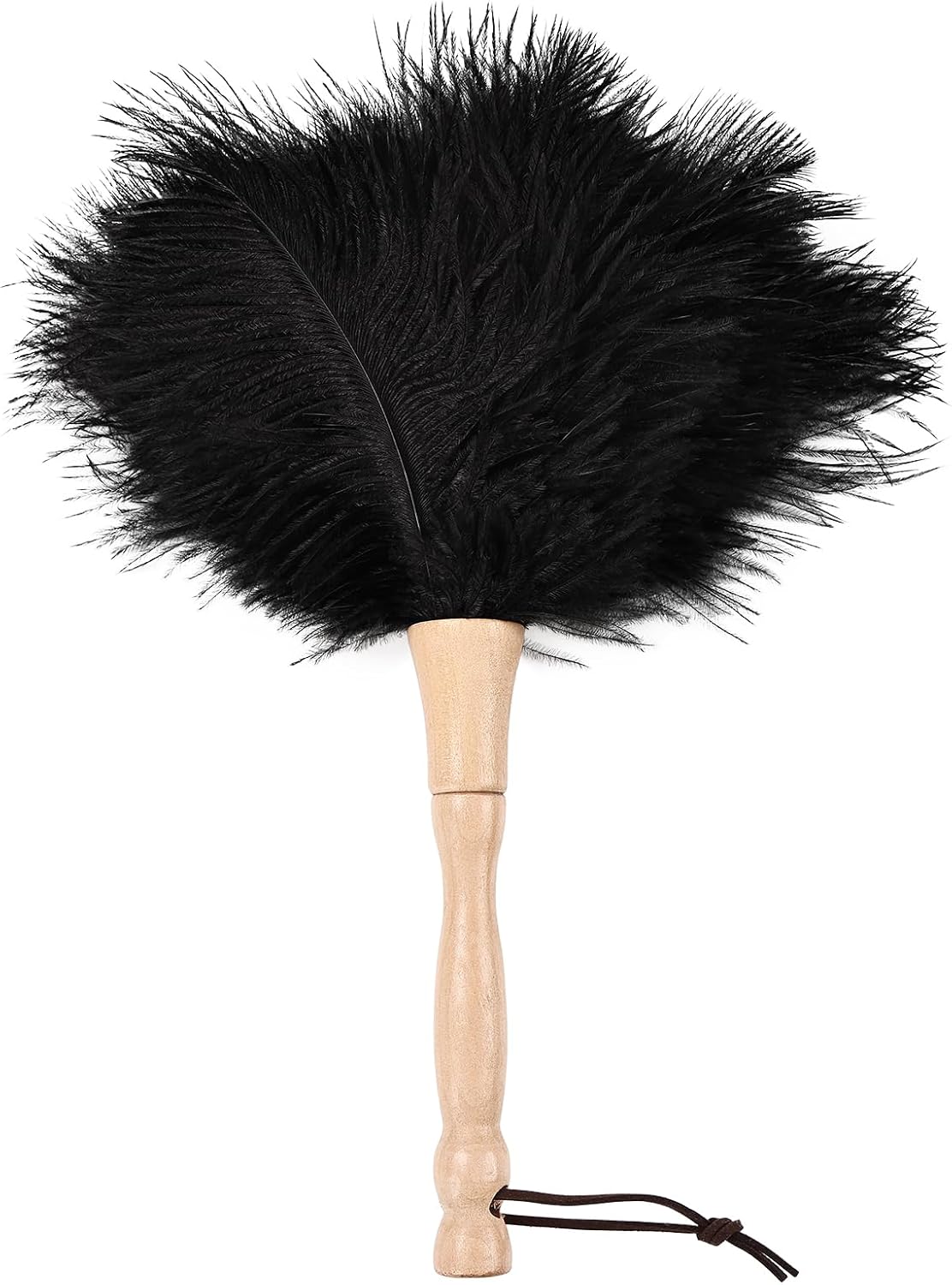 Ostrich Feather Duster 12 Inch Handheld Duster Supplies, Wooden Handle Feather Duster for Cleaning Keyboard Home Car Office (Champagne)