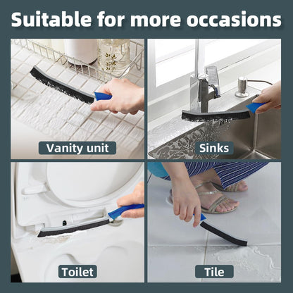 Toilet Brush, 4 Pcs Bathroom Cleaning Brush, Gap Scrub Brush with Hanging Hole, Multifunctional Hard Bristle Crevice Cleaning Brush, Cleaner Tools for Sinks, Tub, Shower, Tile, Toilet Seat (4, Black)
