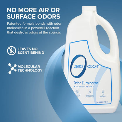 Zero Odor – Multi-Purpose Odor Eliminator - Air & Surface Odor – Patented Technology for Bathroom, Kitchen, Fabric, Closet- Smell Great Again, 16oz
