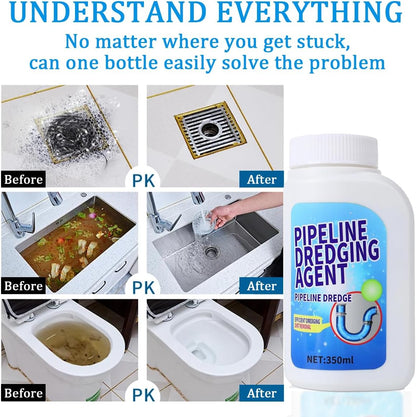 Drain cleaner, Pipeline Dredging Agent - 350ml Clog Remover | Fast-Acting, Drain Cleaner Powder, for Sinks, Showers & Toilets Kitchen Quick Cleaning