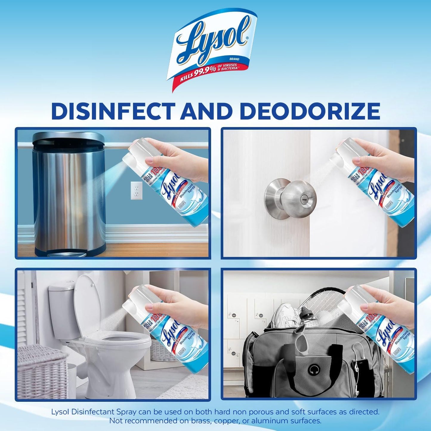 Lysol Disinfectant Spray, Sanitizing and Antibacterial Spray, For Disinfecting and Deodorizing, Crisp Linen, 12.5 Fl Oz (Pack of 2)